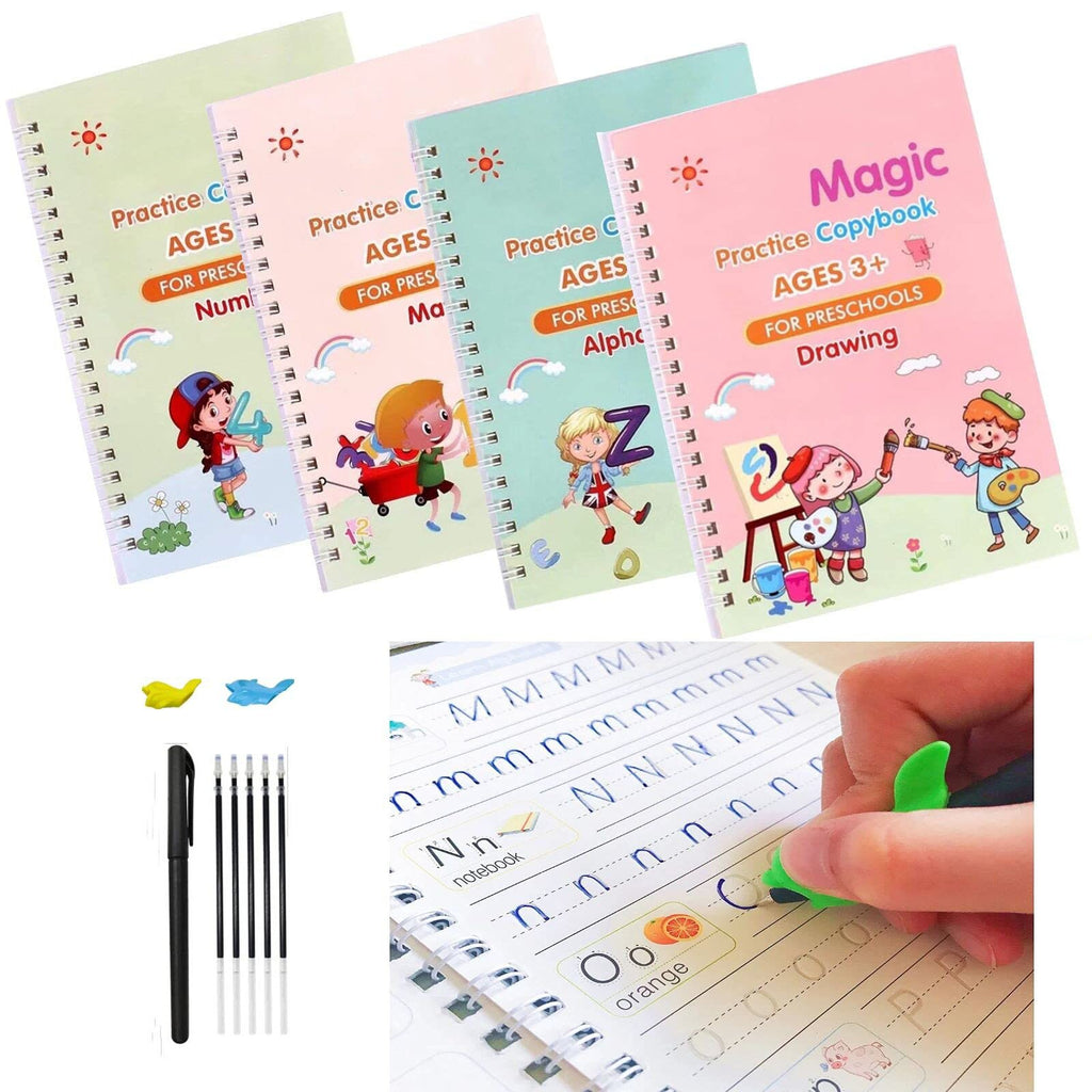 KIT DE 4 LIBROS MÁGICOS DE CALIGRAFÍA MONTESSORI + REGALOS + ENVÍO GRATIS Y PAGO CONTRA ENTREGA