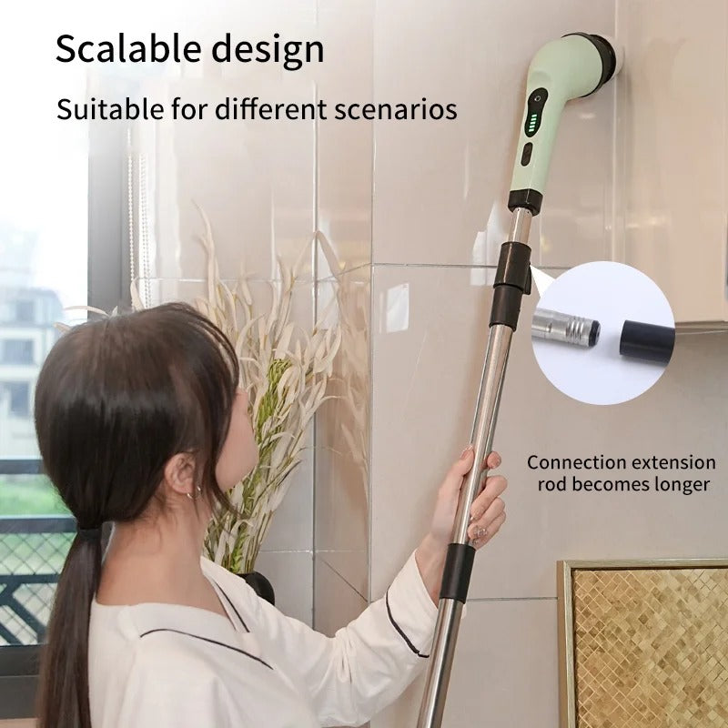 Cepillo de limpieza eléctrica 9 en 1, depurador de limpieza giratorio eléctrico, Herramientas de limpieza eléctrica, aparatos de limpieza para salón, cocina y baño