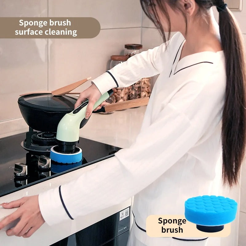 Cepillo de limpieza eléctrica 9 en 1, depurador de limpieza giratorio eléctrico, Herramientas de limpieza eléctrica, aparatos de limpieza para salón, cocina y baño