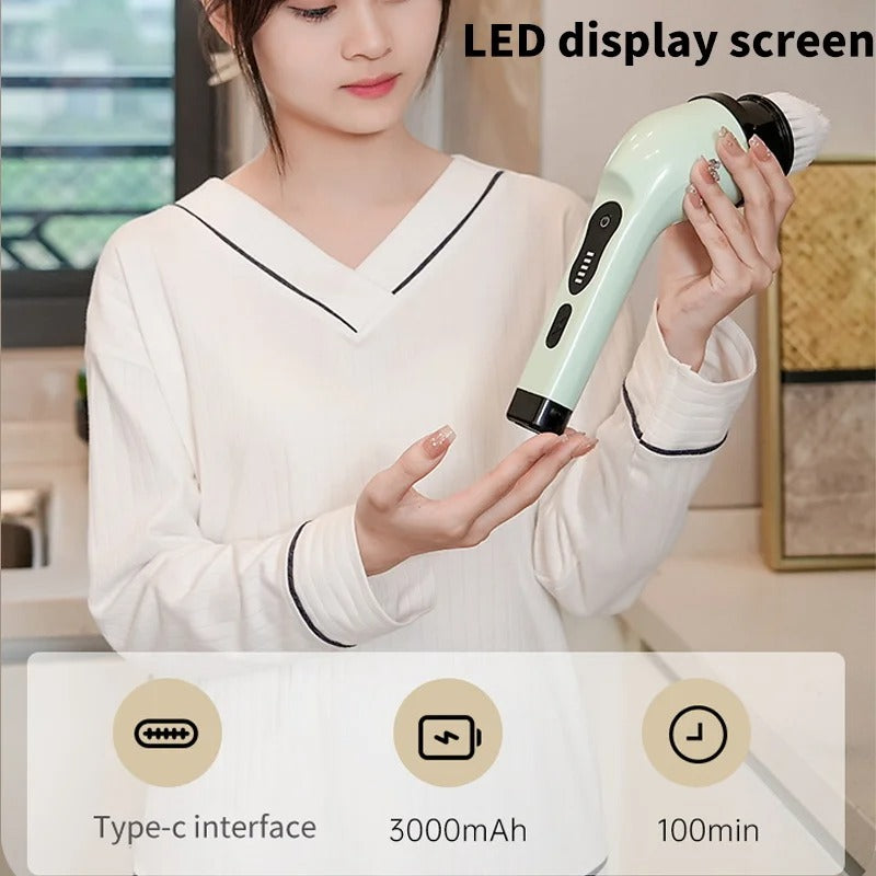 Cepillo de limpieza eléctrica 9 en 1, depurador de limpieza giratorio eléctrico, Herramientas de limpieza eléctrica, aparatos de limpieza para salón, cocina y baño